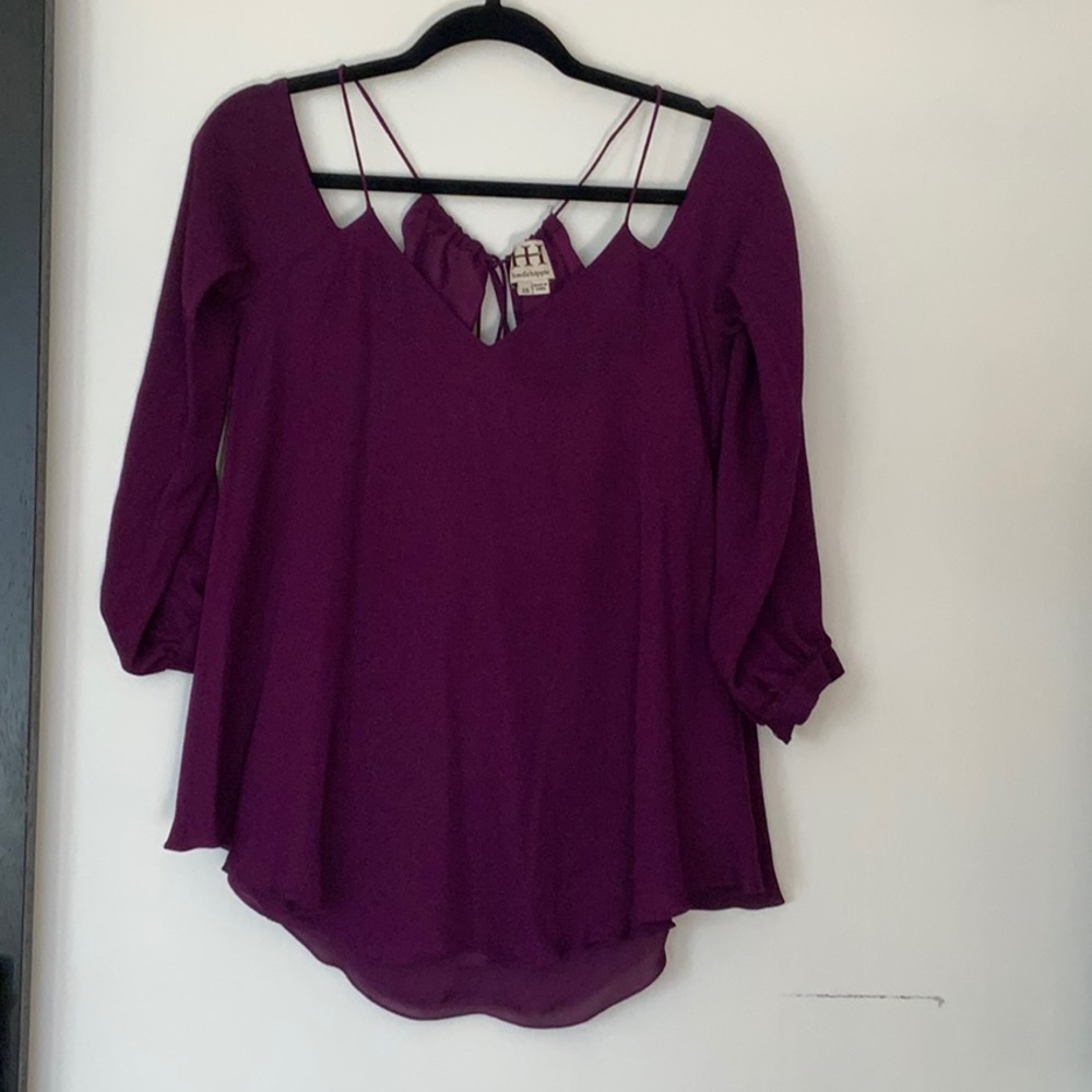 Haute Hippie sx purple 100% silk top